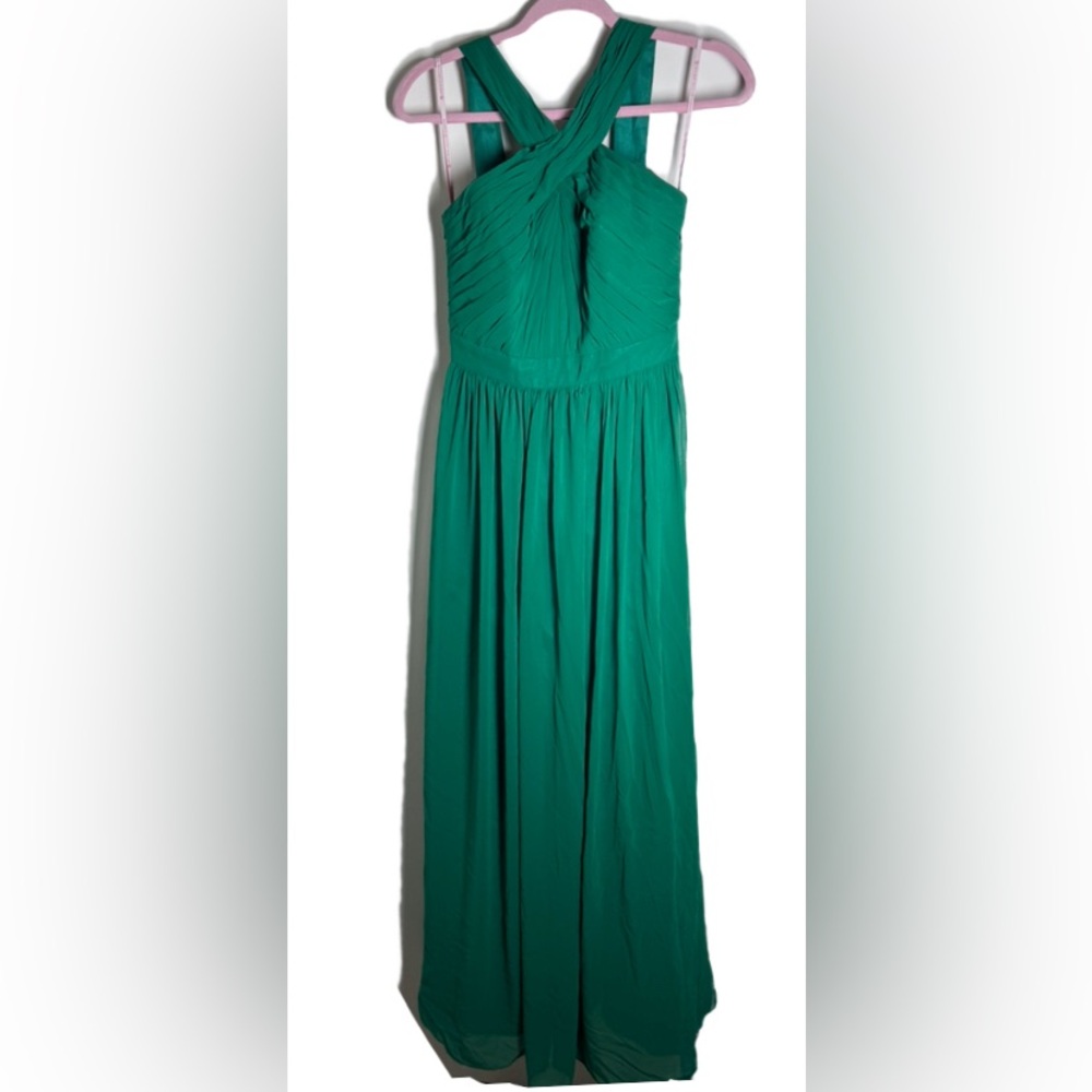 Monique Lhuillier Bridesmaid Crisscross Chiffon Gown - Picture 4 of 6